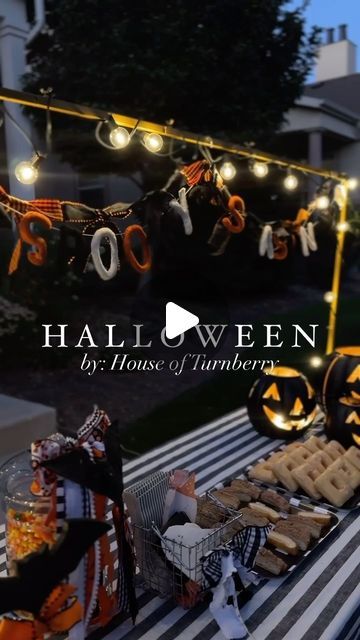 House of Turnberry on Instagram: "trick or treat table > bowl of candy ✨  While I’ll be the first to admit, Halloween is NOT my favorite holiday. I will say, finding the magic in it, makes it all worth it!   So even though the idea of leaving out a bowl of candy is nice, I’m determined to make it special! Which also means, donuts instead of candy! 😂  We launched some brand new Halloween on the site! Comment TREAT and we will send you the link to our trick or treat table! 🎃🖤🔗✨  #halloween #halloweendecorations #halloweendecor #trickortreat #spookyseason #spooky #happyhalloween #halloweenparty #pumpkin #october #halloweentime #pumpkins #fall #halloweenfun #jackolantern #halloweenseason #halloweenvibes #halloweenideas #autumn #halloweeniscoming #everydayishalloween #halloweeninspiration # Outdoor Trick Or Treat Station, Outdoor Halloween Candy Table, Halloween Table Trick Or Treat, Trick Or Treating Table Ideas, Trick Or Treat Table Ideas Outside, Trick Or Treat Table Outside, Trick Or Treat Table Ideas, Halloween Trick Or Treat Table, Trick Or Treat Table