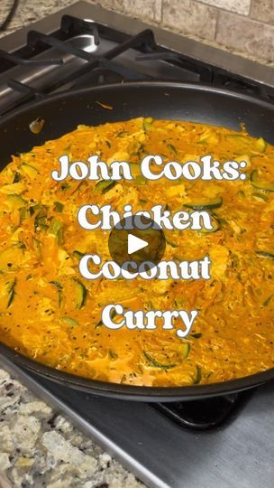 Yellow Curry Powder, Chicken Coconut Curry, Sliced Zucchini, John Cook, Chicken Coconut, Serve Over Rice, Yellow Curry, Garlic And Ginger, Shredded Carrots