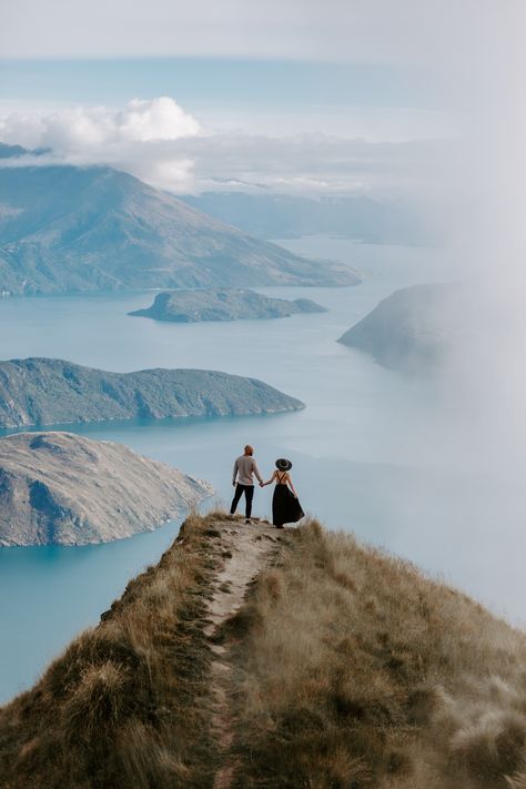 Roy's Peak Wanaka, New Zealand - Your dream Elopement & Wedding Waitomo New Zealand, New Zealand Proposal, Lake Wanaka New Zealand, Honeymoon New Zealand, New Zealand Engagement Photos, New Zealand Wedding Photography, New Zealand Elopement, Nz Elopement, New Zealand Aesthetic