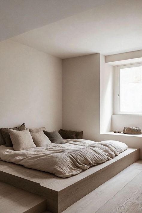 Achieve a calm and clutter-free space with minimalist bedroom design. Keep the color palette neutral, focusing on whites, grays, and soft beiges. Opt for simple, functional furniture with clean lines and hidden storage. Incorporate soft lighting and natural elements like wood or linen to create a serene, peaceful atmosphere that’s perfect for relaxation. 🌿🛏️ Color Palette Neutral, Minimalist Bedroom Design, Bedroom Design Ideas, Functional Furniture, Hidden Storage, Minimalist Bedroom, Clutter Free, Soft Lighting, Bedroom Design