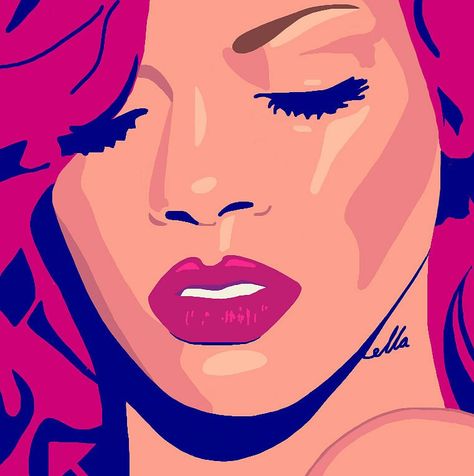 Rihanna Loud Album Fanart Canvas Wall Collage, Rihanna Drawing, Rihanna Instagram, Vinyl Record Art Ideas, Collage Mural, Monochromatic Art, Pop Art Canvas, Celebrity Caricatures, Fashion Art Illustration