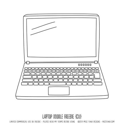 LAPTOP DOODLE FREEBIE! by Miss Tiina Laptop Sketch, Laptop Doodle, Laptop Drawing, Laptop Tips, Chrome Book, Computer Drawing, Computer Board, Printables Freebies, Iphone Prints