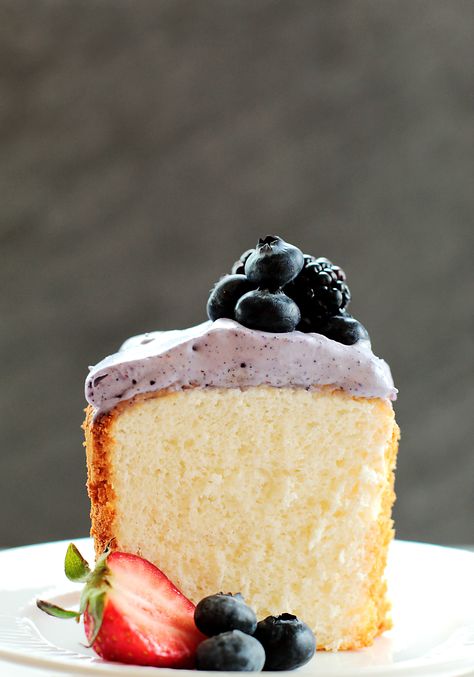 Mini Angel Food Cake with Blueberry Whipped Coconut Cream Frosting Small Batch Cake, Mini Angel Food Cake, Blueberry Angel Food Cake, Coconut Cream Frosting, Whipped Coconut Cream, Snacking Cake, Angel Food Cake Pan, Mini Angel, Small Batch Baking