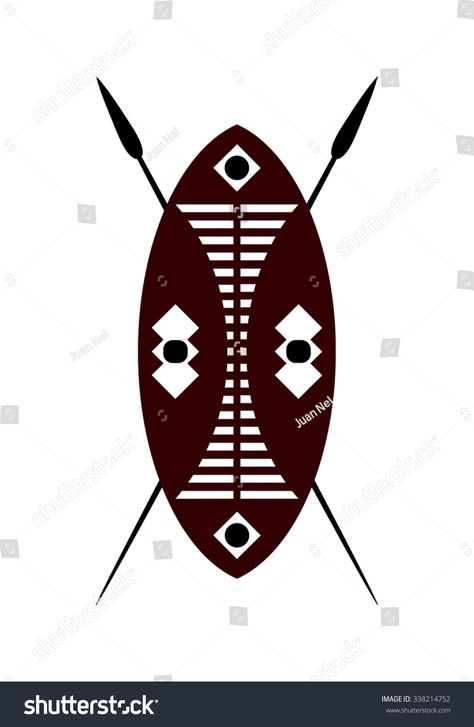 African warrior shield and spear. African Warrior Tattoos, Shield And Spear, African Shield, African Logo, Spear And Shield, African Spear, Warrior Shield, Shield Tattoo, African Warrior