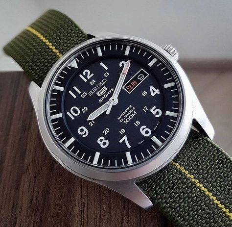 Time - Seiko 5 Military Field Watch. Seiko 5 Military, Fashion Tips For Men, Seiko 5 Sports, Field Watches, Seiko 5, Handbags Luxury, Invicta Watches, Telling Time, Seiko Watches