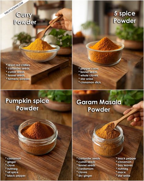 Food Powder, Spice Blends Recipes, Seasoning Blends, Homemade Sauce Recipes, Homemade Pumpkin Spice, Spice Mix Recipes, Homemade Food Gifts, Homemade Spice Blends, Dessert Spread