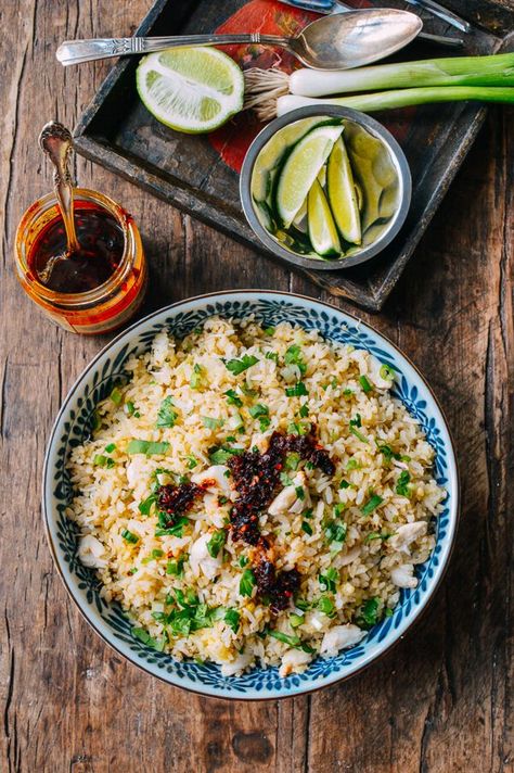 Crab Fried Rice, by thewoksoflife.com Crab Fried Rice Recipe, Crab Fried Rice, Asian Seafood, Crab Fries, Andhra Recipes, Rice Photography, Architecture Restaurant, Woks Of Life, The Woks Of Life