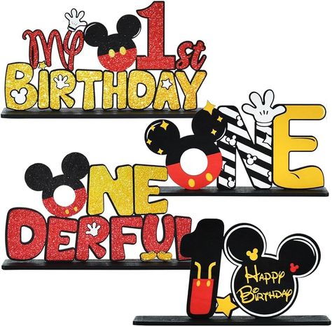 Amazon.com: TONIFUL Red Mouse 2nd Birthday Party Supplies 2nd Table Centerpieces - Red Mouse Theme Design and Sturdy Wooden for Two Years Old Birthday Party Favors 2nd Birthday Decorations (4 Pcs) : Toys & Games Party Favors 1st Birthday, One Year Old Birthday Party, Minnie Mouse Birthday Theme, One Year Old Birthday, Mickey First Birthday, Mickey Mouse Themed Birthday Party, Mickey Mouse Decorations, Mickey Mouse First Birthday, Mickey Mouse Clubhouse Birthday Party