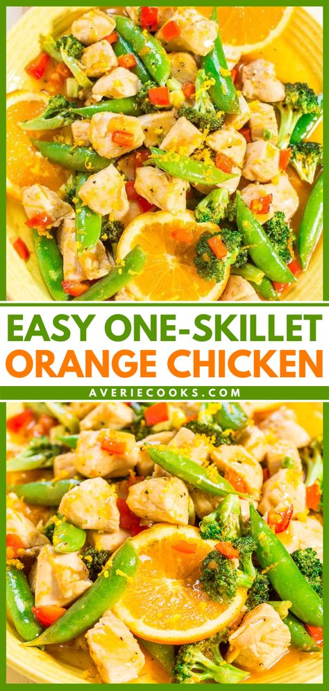 Chicken And Vegetable Stir Fry, Chicken And Peas, Orange Chicken Stir Fry, Chicken With Vegetables, Vegetable Stir Fry Recipe, Averie Cooks, Delicious Smoothies, Grain Bowls, Orange Chicken Recipe