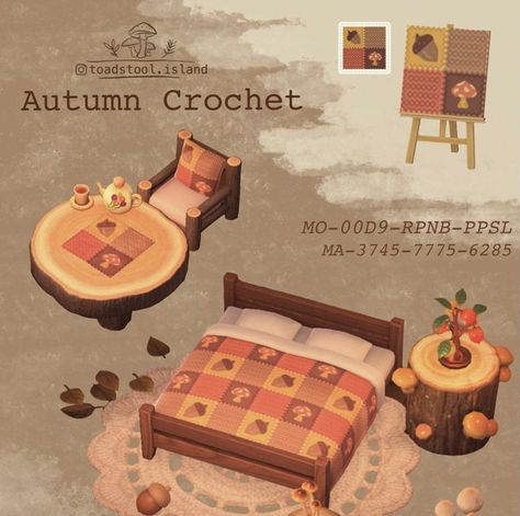 Cottagecore Animal Crossing, Autumn Crochet, Acnh Cottagecore, Fall Quilt, Ac New Leaf, Animal Crossing Guide, Animal Crossing Wild World, Animal Crossing Qr Codes Clothes, Island Theme