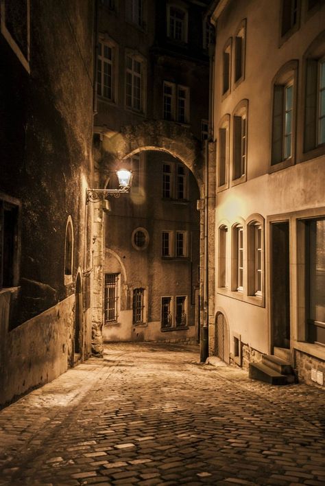 Luxembourg City, Street Lights, Night City, Old Buildings, Street Scenes, City Streets, Fantasy Landscape, Luxembourg, Night Photography