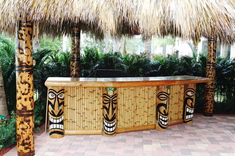 Pool Hut, Beachy Backyard, Tiki Bars Backyard, Tiki Backyard, Cabana Bar, Tiki Bars Diy, Tikki Bar, Bbq Trailer, Bamboo Ideas