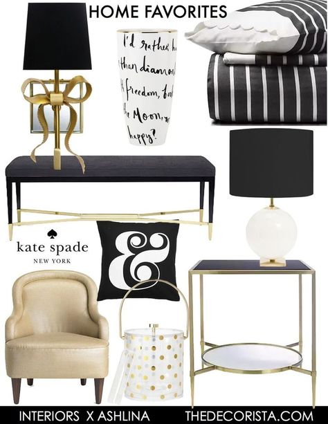 The new Kate Spade Home collection - love the pillow cases Kate Spade Bedroom, Bachelorette Apartment, Kate Spade Decor, Kate Spade Home, Preppy Rooms, Black And White Home, Gangsta's Paradise, Kate Spade Inspired, Primitive Homes