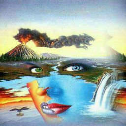 NATURALEZA Earth Fire Water Air, Jim Warren, Illusion Kunst, Crayons Pastel, Air Art, Double Exposition, Optical Illusions Art, Fire Water, Surrealism Painting