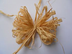 Drea's Scraps of Inspiration: Raffia Flower Tutorial Rafia Bow How To Make A, Raffia Bows On Presents, Raffia Bows How To Make, Raffia Ideas, Burlap Bow Tutorial, Raffia Crafts, Coiled Fabric Basket, Oldest Daughter, Fun Arts And Crafts