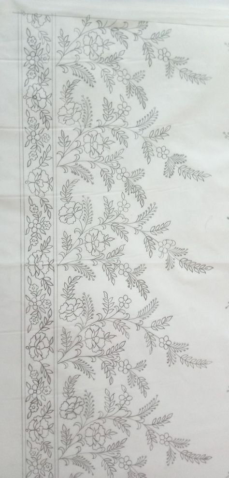 Hand Embroidery Design For Bedsheet, Handwork Border Designs, Border Khaka Designs, Emrodari Design, Khaka Designs Embroidery, Aari Work Trace Paper Designs, Khaka Designs, Diy Bags Patterns, Embroidery Design Download