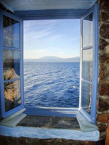 Ocean View Santorini Greece | easyservicedapartments | Flickr Grecia Santorini, An Open Window, Window View, Through The Window, Open Window, Santorini Greece, Greek Islands, Pretty Places, Dream Destinations