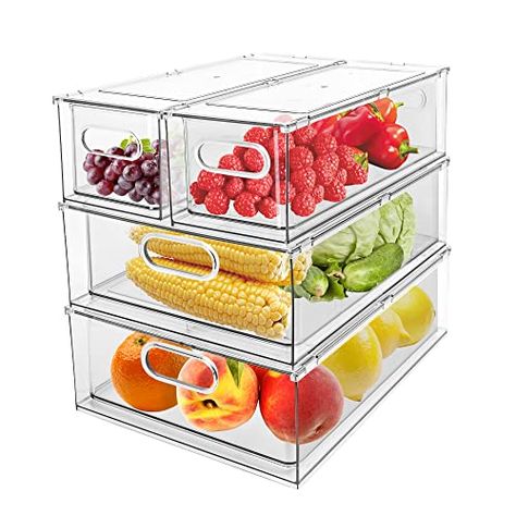 Drawer Set, Refrigerator Organizer, Fridge Drawers, Stackable Bins, Organizer Bins, Fridge Shelves, Fruit And Vegetable Storage, Fridge Organisers, Refrigerator Drawers