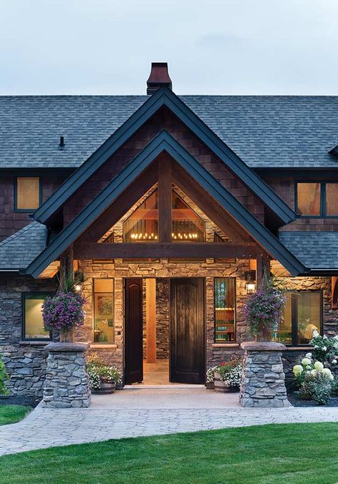 Prince George Residence | Timber Frame Cottage Craftsman House Interior, Rustic Cabin Exterior, Timber Frame Exterior, Rustic House Exterior, Timber Frame Cottage, Prince George British Columbia, Log Cabin House Plans, Lake Front House Plans, Frame Cottage