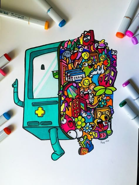 Photos With Doodles, Gawx Art, Doodle Art Ideas, Micron Pen Art, Doddle Art, Arte Doodle, Art Sketches Doodles, Graffiti Doodles, Psychadelic Art