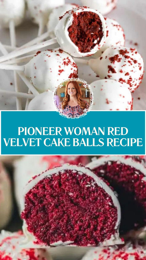 Pioneer Woman Red Velvet Cake Balls Recipe Red Velvet Cake Balls Recipe, Grinch Red Velvet Cake Balls, No Bake Red Velvet Cake Balls, Pioneer Woman Red Velvet Cake, Cake Ball Recipes Easy, Red Velvet Cake Pops Recipe Easy, Red Velvet Cheesecake Balls, Red Velvet Cake Pops Recipe, Pioneer Woman Desserts