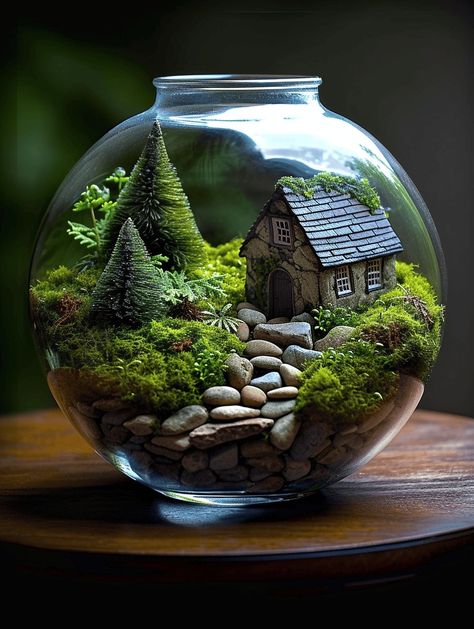 38 Fantastic Moss Terrarium Ideas You Can Have At Home Moss Terrarium Ideas, Best Terrarium Plants, Fairy Terrarium, Build A Terrarium, Diy Succulent Terrarium, Plants In Jars, Mini Zen Garden, Terrarium Ideas, Beautiful Terrariums