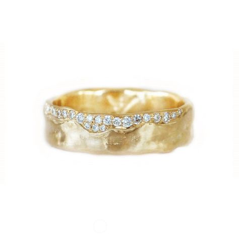 Unless we happen to have this item in stock, please allow 4 - 6 weeks for production. If you require more information on Anouk's products, please email us at orders@magpiejewellery.com. Description:  Gorgeous as a stand alone band or worn as a set, sparkly edged diamond ring. Details:  Materials: 14k Yellow Gold Stones: RBC White Diamonds x22 Gold Bands With Diamonds, Organic Wedding Ring, Coastal Boutique, Wide Band Diamond Rings, Floating Diamond Ring, Bold Gold Jewelry, Wide Wedding Rings, Cute Engagement Rings, Future Engagement Rings