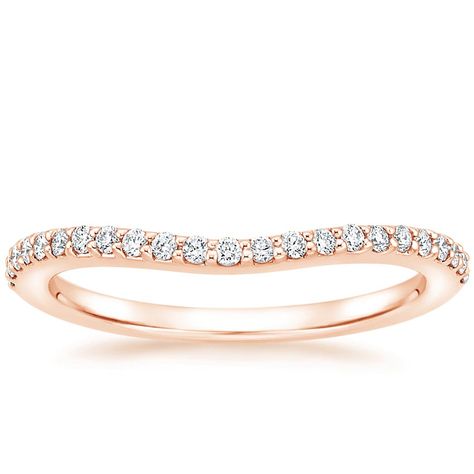 Curved Diamond Wedding Ring - 14K Rose Gold (Setting Price) Criss Cross Engagement Ring, Tension Engagement Rings, Rose Gold Band Ring, Cushion Engagement Ring, Ring Styles, Curved Wedding Band, Jewellery Ideas, Diamond Wedding Ring, Engagement Ring Styles