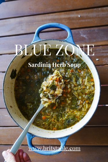 This recipe is nutrient dense and full of character. I decided to do blue zones after I watched the documentary that fell in my lap that was "live to 100, the secrets of the blue zones". I was hooked and wanted to start trying the recipes from those places. I hope you enjoy this recipe!! #sardiniaherbsoup #bluezone #bluezones #bluezonerecipe Blue Zones Recipes, Herb Soup, Zone Recipes, Blue Zone, Blue Zones, Vegan Soups, Soup And Sandwich, Mediterranean Diet Recipes, Healthy Soup Recipes