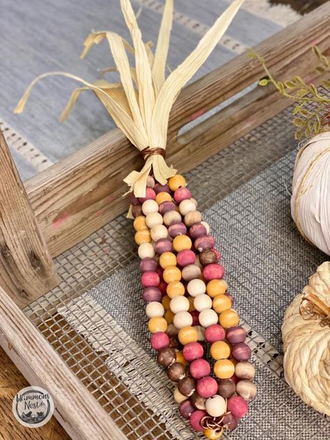 Corn Decor, Diy Fairy Wings, Corn Bead, Painted Wood Beads, Fall Vignettes, Rustic Valentine, Indian Corn, Rustic Pumpkin, Diy Fairy