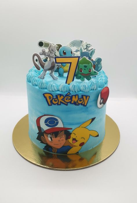 Tort Pokemon, Pokémon Cakes, Pokemon Cakes, Lightning Mcqueen Birthday Cake, Bd Cake, Pokémon Party, 8th Birthday Cake, Paw Party, Pokemon Cake