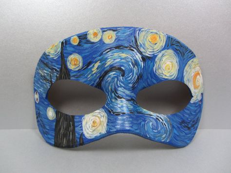 Starry Night Mask, Starry Night Masquerade, Starry Night Costume, Mask Painting Ideas, Unusual Halloween Costumes, Masquerade Aesthetic, Lip Logo, Ceramic Mask, Night Mask