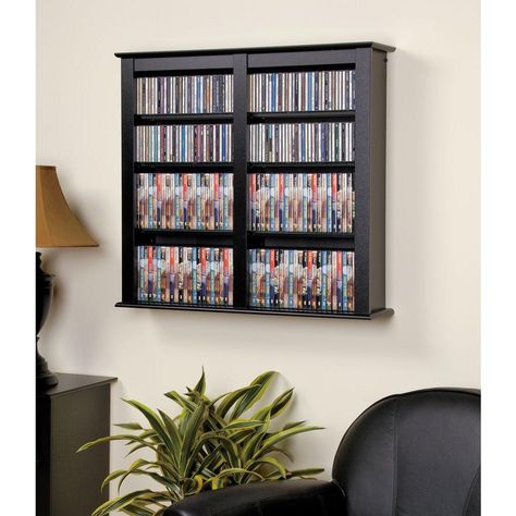 Prepac Black Media Storage Prepac Furniture, Wall Mounted Storage Shelves, Wall Storage Cabinets, Media Storage Cabinet, Media Shelf, Cd Storage, Wall Mounted Storage, Dvd Storage, Game Storage