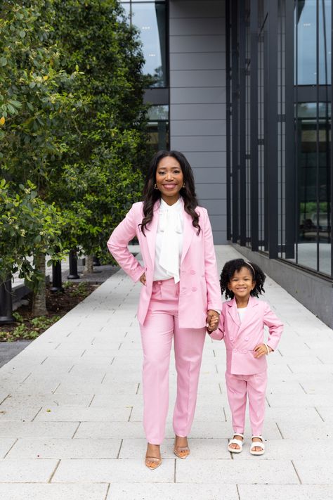 Matching pink mother/daughter suits from @ivycityco Mother Daughter Suits, Mum And Daughter Outfits Matching, Mom And Daughter Barbie Outfit, Cute Matching Mom And Daughter Outfits, Mommy And Me Pink Dress, Mother Daughter Fashion Matching Outfits Mommy And Me, Classy Pants, Mother Daughter Matching Outfits, Daughter Outfits