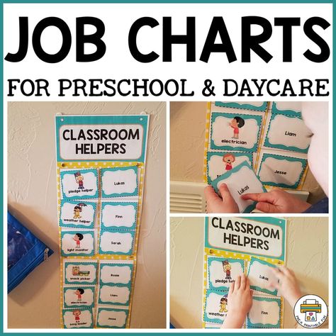 Classroom Job Chart Preschool Helper Chart, Kindergarten Classroom Jobs, Preschool Job Chart, Classroom Helper Chart, Preschool Jobs, Preschool Classroom Setup, Classroom Job Chart, Classroom Job, Classroom Helpers