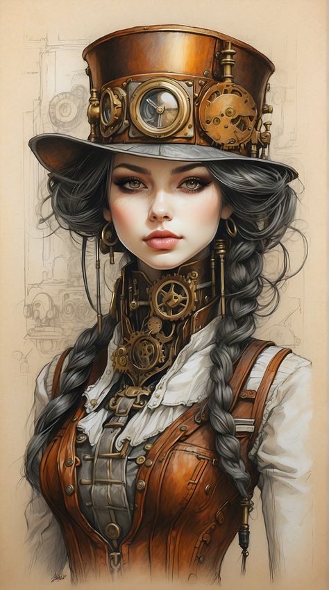 , #Visual, #Storytelling, #AD, #AI Vintage Steampunk Illustration, Steam Punk Illustration, Steampunk Pinup Art, Steampunk Illustration Character Concept, Steampunk Wizard Of Oz, Steam Punk Art Drawings, Steampunk Art Characters, Steampunk Art Fantasy, Punk Art Drawings