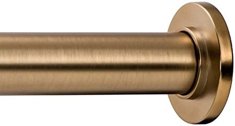 Amazon.com: Ivilon Tension Curtain Rod - Spring Tension Rod for Windows or Shower, 54 to 90 Inch. Warm Gold: Home Improvement Champagne Bronze Bathroom Fixtures, Delta Champagne Bronze Bathroom, Delta Trinsic Champagne Bronze, Champagne Bronze Bathroom, Delta Champagne Bronze, Bronze Bathroom Fixtures, Bronze Spray Paint, Minimal Modern Design, Shower Curtain Rod