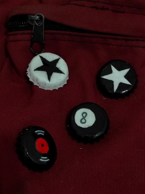 3> Pin Ideas Button Aesthetic, Custom Pins Diy, Water Bottle Caps Ideas, Poptab Ideas, Diy Pins For Backpack, Pin Ideas Button Diy, Punk Gift Ideas, Pins On Backpack, Alt Clothes Diy