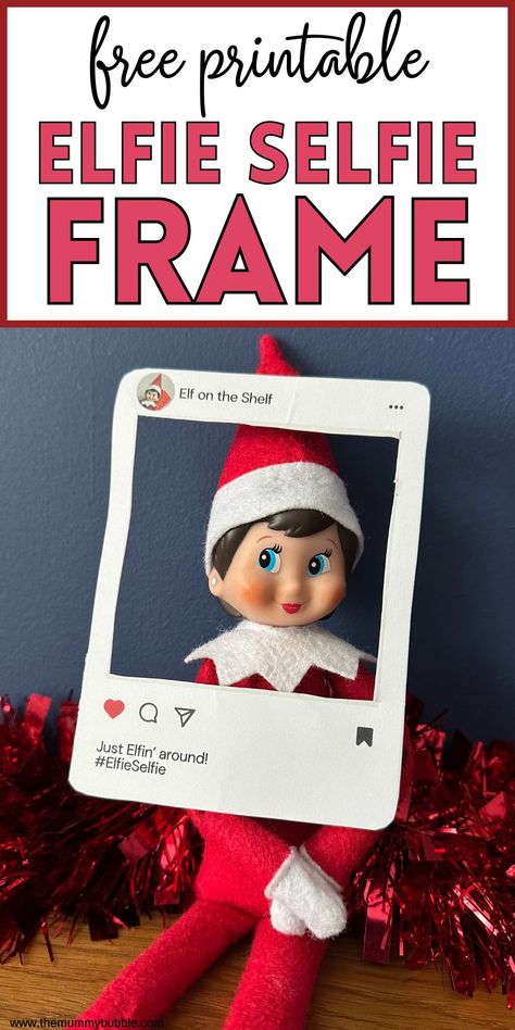 Elf on the Shelf Instagram frame prop Selfie With Elf On The Shelf, Elf Selfie Printable, Elf On The Shelf Printables Free Props, Elf On The Shelf Selfie, Elf Selfie, Instagram Frame Prop, Elf On Shelf Printables, Elfie Selfie, Printable Elf On The Shelf