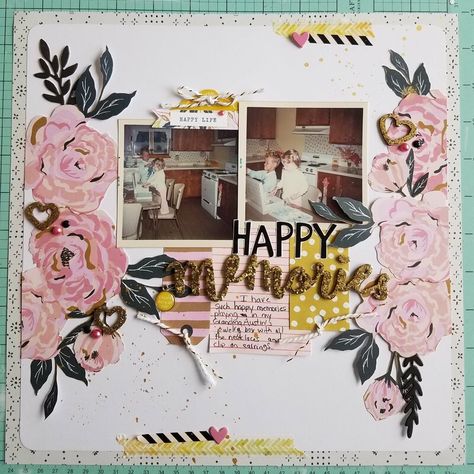 Beautiful Scrapbook Layouts, 12x12 Scrapbook Layouts, Style Scrapbook, Paper Layout, Picture Layouts, Maggie Holmes, Image Layout, Crate Paper, Baby Album