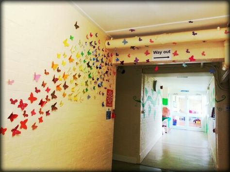 Paper butterfly display outside nurture/Thrive room. Honiton Primary School. Thrive Room School, Nurture Room, Nurture Group, Door Classroom, Butterfly Display, School Entrance, Group Ideas, Class Room, Paper Butterfly