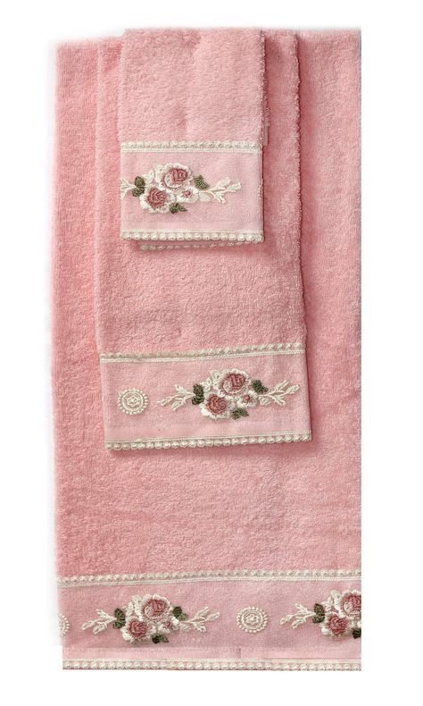 PRICES MAY VARY. Cotton Hand towel; Bath towel; Fingertip Towel Terry cloth Model Number: GARDEN 3PC TOWEL PINK Country of Origin: China Pink Hand Towels, Floral Bath Towels, Girly Bathroom, Bathroom Trash Can, Cotton Beach Towel, Dry Well, Fingertip Towels, Turkish Cotton Towels, Garden Rose