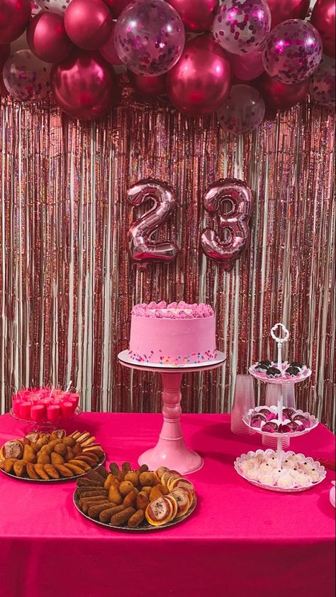 Pink Birthday Party Decorations, 18th Birthday Decorations, 20th Birthday Party, Simple Birthday Decorations, Bday Party Theme, Barbie Birthday Party, Pink Birthday Party, Barbie Theme, Birthday Party Theme Decorations