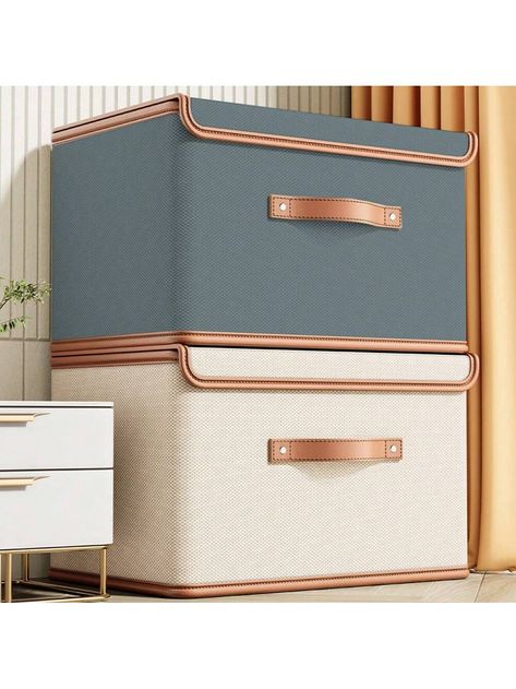 Multicolor  Collar  Non-woven Fabric   Embellished   Storage & Organization Pr Packaging, Organize House, Box Clothes, Wardrobe Storage Boxes, Fall Decor Bedroom, Closet Organizer With Drawers, Storage Box With Lid, Clothes Storage Boxes, Clothes Organizer