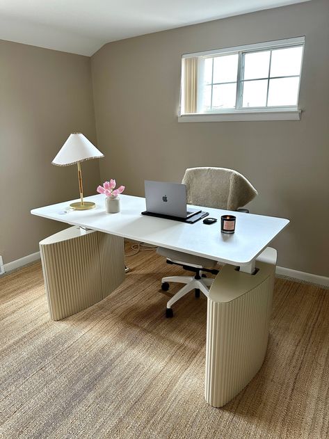 I Tried It: Rove Concepts Athena Standing Desk Standing Desk Elegant, Office Nook Standing Desk, Luxury Standing Desk, Electric Standing Desk Home Office, Adjustable Standing Desk Home Office, Oak Standing Desk, Large Standing Desk, Pretty Standing Desk, Cute Standing Desk