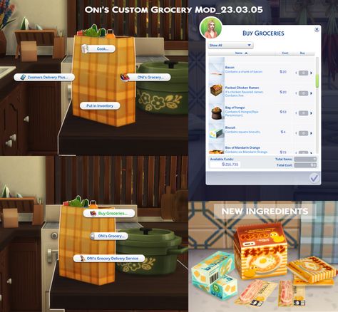 Sims4 Custom Content, Grocery Delivery Service, Grocery Foods, Instant Recipes, Sims 4 Collections, Buying Groceries, Free Boxes, Cottage Living, Chicken Flavors