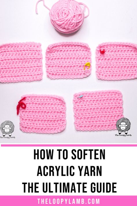 How to Soften Acrylic Yarn - The Ultimate Guide - The Loopy Lamb Soften Acrylic Yarn, Yarn Tutorials, Crochet Bloggers, Star Crochet, Yarn Winder, Diy Sweater, Yarn Skein, Crochet Tips, Diy Scarf