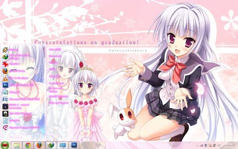 Hatsuyuki Sakura theme for win7 ☆ image source is linked! Gif Kawaii, Anime Desktop, 2000s Wallpaper, 2000s Art, Moe Anime, Kawaii Core, Old Anime, Art Style Inspiration, Windows 7