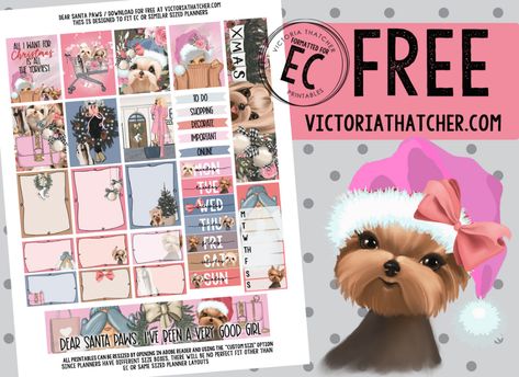 VICTORIA THATCHER - Blog Victoria Thatcher, Planner Hacks, Happy Planner Free Printable, Planner Tabs, Free Printable Planner Stickers, Free Planner Stickers, Planner Tips, Santa Paws, Christmas Jars