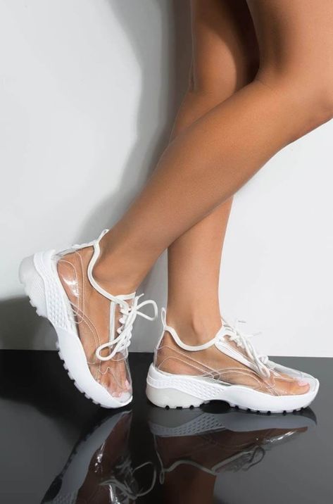 Transparent Shoes, Clear Shoes, Ballerina Shoes Flats, Mesh Shoes, Clear Heels, Gym Shoes, Chunky Sneakers, Flat Sneakers, Fashion Sewing